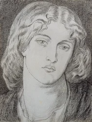 Fanny Cornforth (1824-1906) (toll, tinta és szürke mosás papíron)